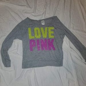 PINK Grey Long Sleeve with Green & Pink Sequins